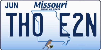 MO license plate TH0E2N