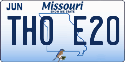 MO license plate TH0E2O