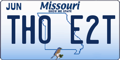 MO license plate TH0E2T