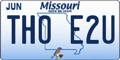 MO license plate TH0E2U