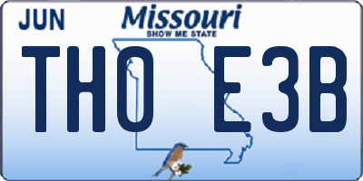MO license plate TH0E3B
