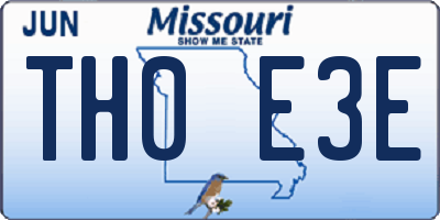 MO license plate TH0E3E