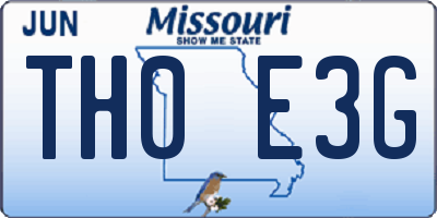 MO license plate TH0E3G