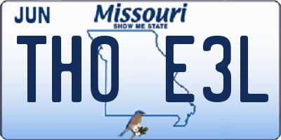 MO license plate TH0E3L