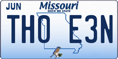 MO license plate TH0E3N