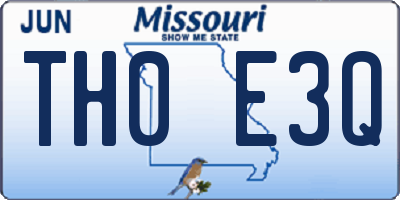 MO license plate TH0E3Q