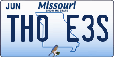 MO license plate TH0E3S