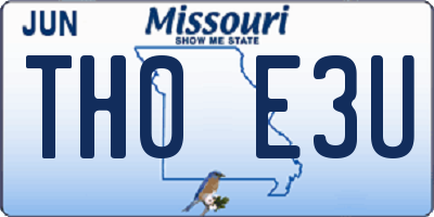 MO license plate TH0E3U