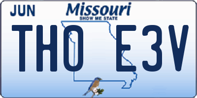 MO license plate TH0E3V