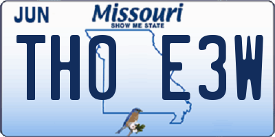 MO license plate TH0E3W