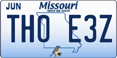 MO license plate TH0E3Z