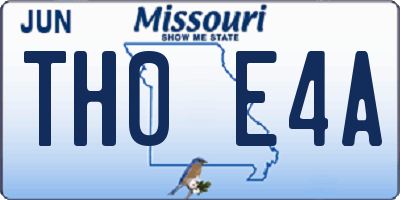 MO license plate TH0E4A