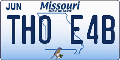 MO license plate TH0E4B
