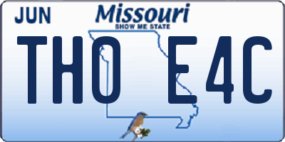 MO license plate TH0E4C