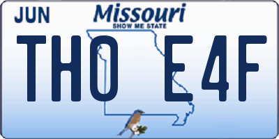 MO license plate TH0E4F
