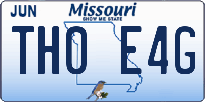 MO license plate TH0E4G