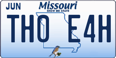 MO license plate TH0E4H