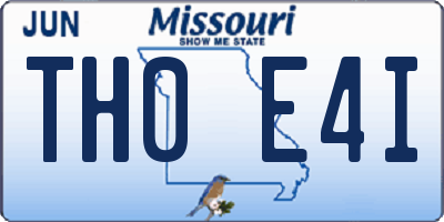 MO license plate TH0E4I