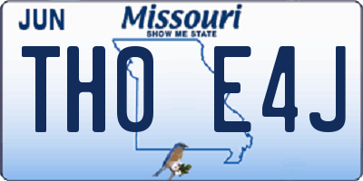 MO license plate TH0E4J