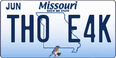 MO license plate TH0E4K