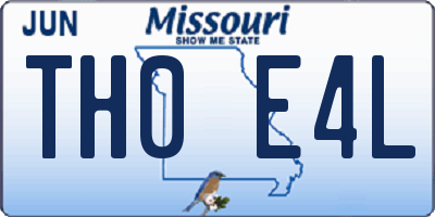 MO license plate TH0E4L