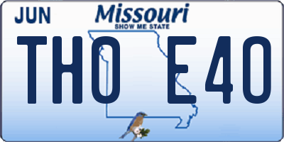 MO license plate TH0E4O