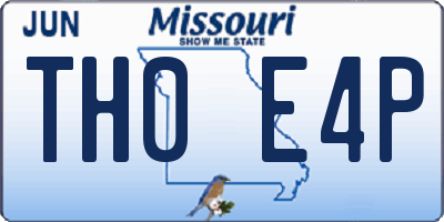MO license plate TH0E4P