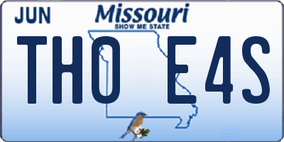 MO license plate TH0E4S