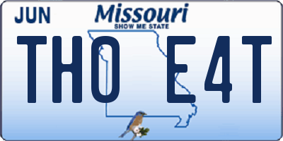 MO license plate TH0E4T