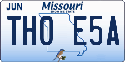 MO license plate TH0E5A