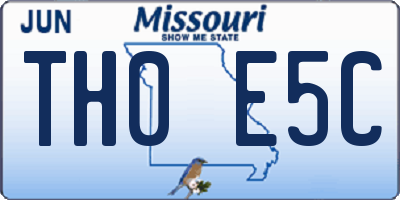 MO license plate TH0E5C