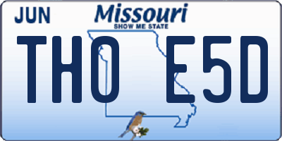 MO license plate TH0E5D