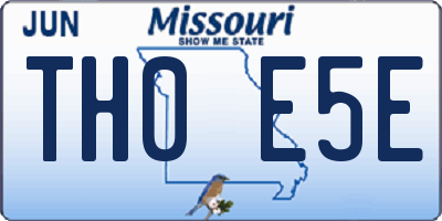 MO license plate TH0E5E