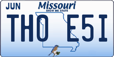 MO license plate TH0E5I