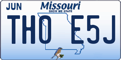 MO license plate TH0E5J