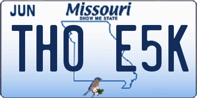 MO license plate TH0E5K