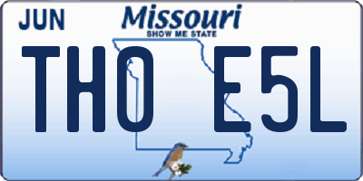 MO license plate TH0E5L