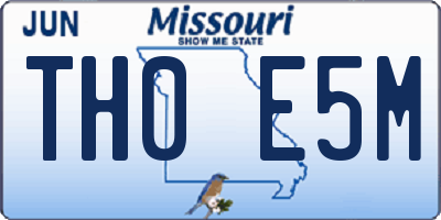 MO license plate TH0E5M