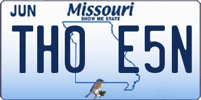 MO license plate TH0E5N