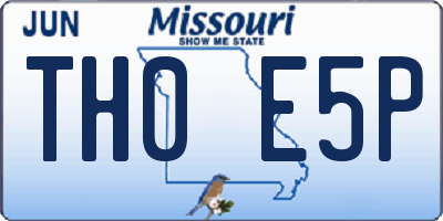 MO license plate TH0E5P