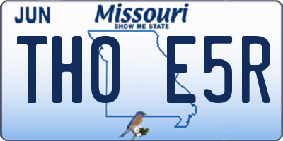 MO license plate TH0E5R