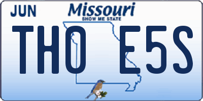 MO license plate TH0E5S