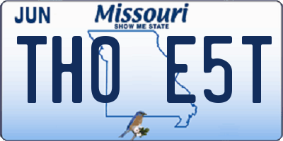 MO license plate TH0E5T