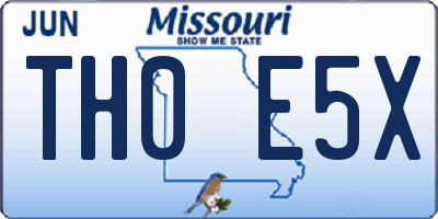 MO license plate TH0E5X