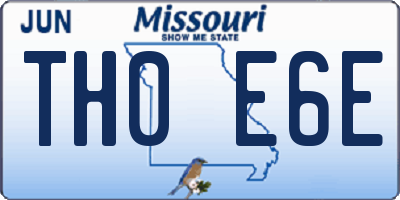 MO license plate TH0E6E