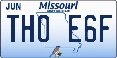 MO license plate TH0E6F