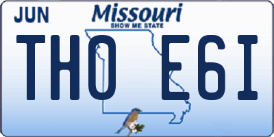 MO license plate TH0E6I