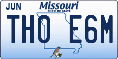 MO license plate TH0E6M