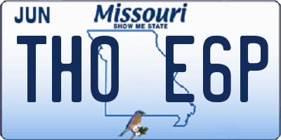 MO license plate TH0E6P