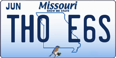MO license plate TH0E6S